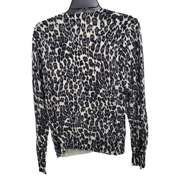 The Limited Women's Gray Animal Print Button Front Long Sleeve Knit Cardigan M - Picture 6 of 6